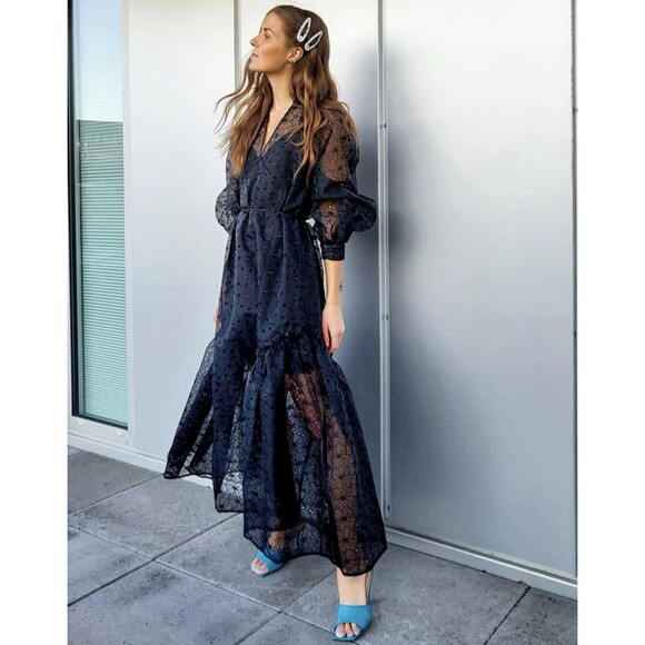 H&M Dresses & Skirts - H&M HM Conscious Organza Kaftan DRESS Black BLOGGERS SOLD OUT STYLE Medium